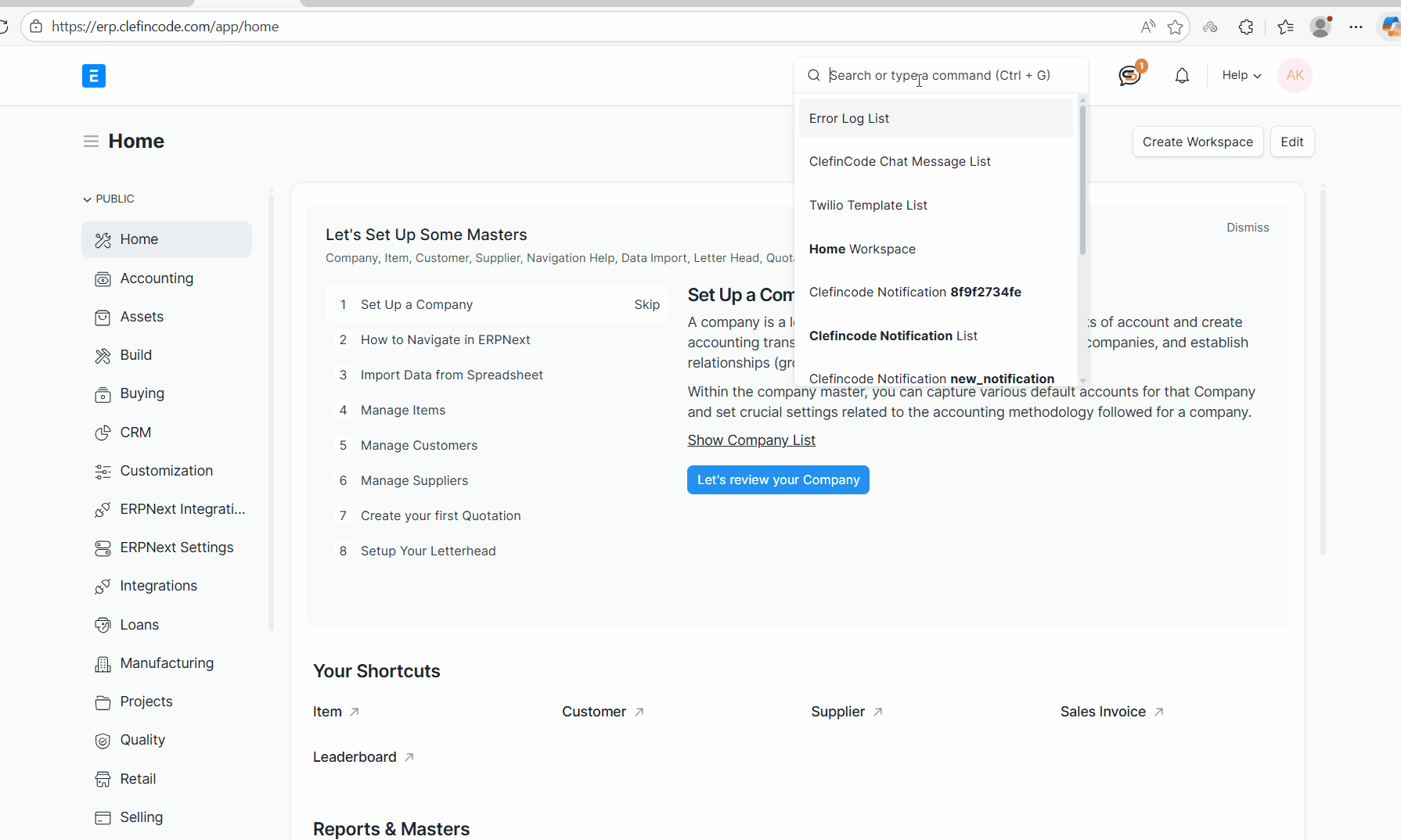 Create clefincode Notification