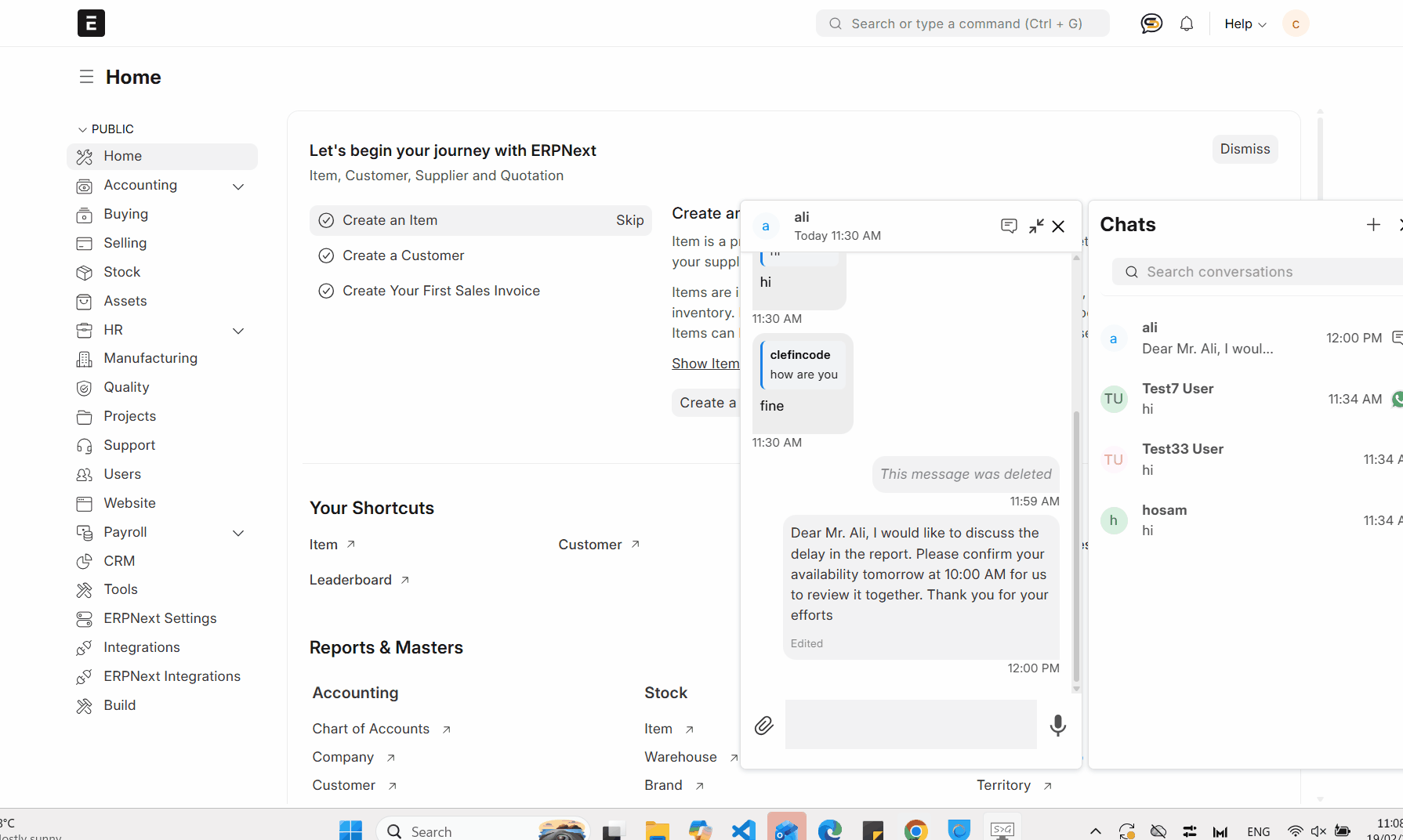 Web — In-chat search